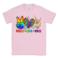 Bubblegum Pink peace love rock Classic Tee - Zillion Design Studio
