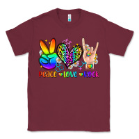 Burgundy peace love rock Classic Tee - Zillion Design Studio