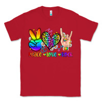 Red peace love rock Classic Tee - Zillion Design Studio
