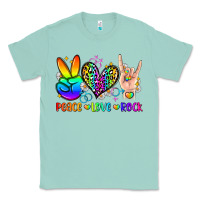 Seafoam peace love rock Classic Tee - Zillion Design Studio