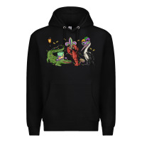 Black mardi gras alligator crawfish pelican Premium Hoodie - MaliasSmallBusiness