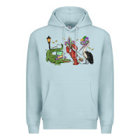 Blue Mist mardi gras alligator crawfish pelican Premium Hoodie - MaliasSmallBusiness