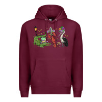 Burgundy mardi gras alligator crawfish pelican Premium Hoodie - MaliasSmallBusiness