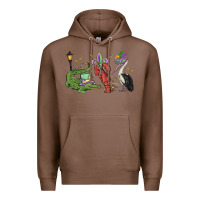 Chestnut mardi gras alligator crawfish pelican Premium Hoodie - MaliasSmallBusiness