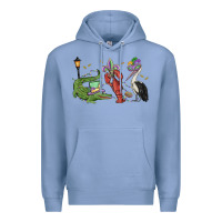 Colony Blue mardi gras alligator crawfish pelican Premium Hoodie - MaliasSmallBusiness