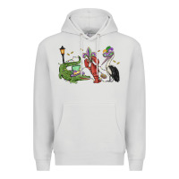 Dove Grey mardi gras alligator crawfish pelican Premium Hoodie - MaliasSmallBusiness
