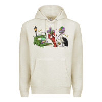 Oatmeal Heather mardi gras alligator crawfish pelican Premium Hoodie - MaliasSmallBusiness