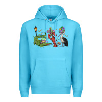 Ocean Blue mardi gras alligator crawfish pelican Premium Hoodie - MaliasSmallBusiness