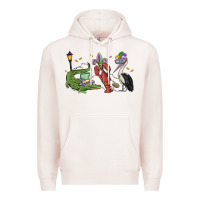 Pale Pink mardi gras alligator crawfish pelican Premium Hoodie - MaliasSmallBusiness