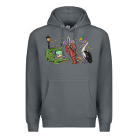 Rock mardi gras alligator crawfish pelican Premium Hoodie - MaliasSmallBusiness