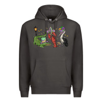 Smoke mardi gras alligator crawfish pelican Premium Hoodie - MaliasSmallBusiness