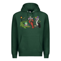 Sports Green mardi gras alligator crawfish pelican Premium Hoodie - MaliasSmallBusiness