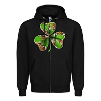 Black Cowhide leopard shamrock 4th of july Zipper Hoodie - Neo Western