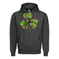 Charcoal Heather Cowhide leopard shamrock 4th of july Zipper Hoodie - Neo Western
