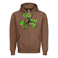 Chestnut Cowhide leopard shamrock 4th of july Zipper Hoodie - Neo Western
