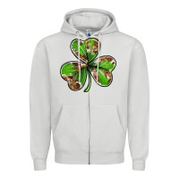 Dove Grey Cowhide leopard shamrock 4th of july Zipper Hoodie - Neo Western