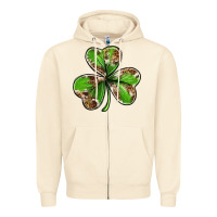 Sandshell Cowhide leopard shamrock 4th of july Zipper Hoodie - Neo Western