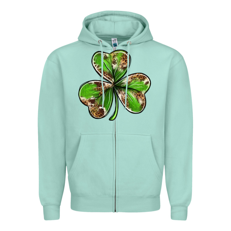 Cowhide Leopard Shamrock 4th Of July Zipper Hoodie by Neo Western | Teevron