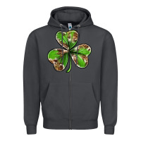 Smoke Cowhide leopard shamrock 4th of july Zipper Hoodie - Neo Western