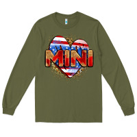 Army Green American mini heart Long Sleeve Tee - Zillion Design Studio