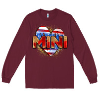Burgundy American mini heart Long Sleeve Tee - Zillion Design Studio