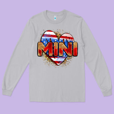 American Mini Heart Long Sleeve Tee Designed By Zillion Design Studio