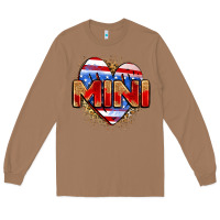 Toasted Coconut American mini heart Long Sleeve Tee - Zillion Design Studio