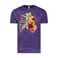 Cloud Purple floral ribcage Vintage Tee - MaliasSmallBusiness