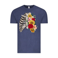 Vintage Denim floral ribcage Vintage Tee - MaliasSmallBusiness