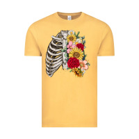 Vintage Mustard floral ribcage Vintage Tee - MaliasSmallBusiness