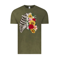 Vintage Olive floral ribcage Vintage Tee - MaliasSmallBusiness