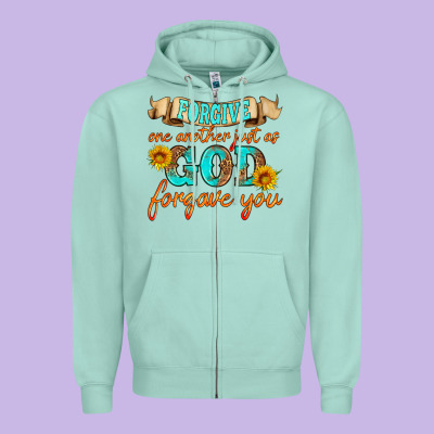 Forgive One Another Just As God Forgave You Zipper Hoodie Designed By Hra Design Shop
