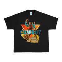 Black hey cowboy with sunflowers Urban Heavy Tee - texasbilliewilder