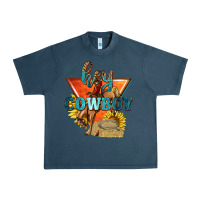 Midnight Navy hey cowboy with sunflowers Urban Heavy Tee - texasbilliewilder