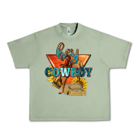 Oil Green hey cowboy with sunflowers Urban Heavy Tee - texasbilliewilder
