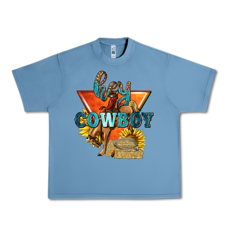 Hey Cowboy With Sunflowers Urban Heavy Tee by texasbilliewilder | Teevron
