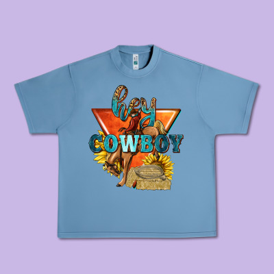 Urban Heavy Tee hey cowboy with sunflowers