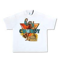 White hey cowboy with sunflowers Urban Heavy Tee - texasbilliewilder