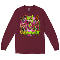 Burgundy hot mom summer Long Sleeve Tee - texasbilliewilder