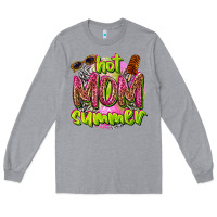 Heather Grey hot mom summer Long Sleeve Tee - texasbilliewilder