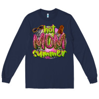 Navy hot mom summer Long Sleeve Tee - texasbilliewilder
