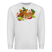 Oatmeal Heather mexican elote corn sombrero lime and  cactus Premium Sweatshirt - AdoDesignShop