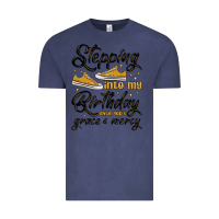Vintage Denim stepping into my birthday with god s grace and mer Vintage Tee - MaliasSmallBusiness
