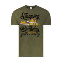 Vintage Olive stepping into my birthday with god s grace and mer Vintage Tee - MaliasSmallBusiness