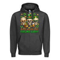 Charcoal Heather Dead inside but feeling lucky st. patricks day Zipper Hoodie - Neo Western
