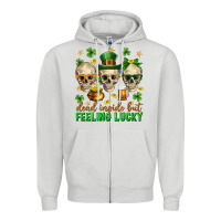 Dove Grey Dead inside but feeling lucky st. patricks day Zipper Hoodie - Neo Western