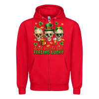 Red Dead inside but feeling lucky st. patricks day Zipper Hoodie - Neo Western
