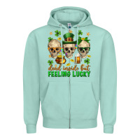 Seafoam Dead inside but feeling lucky st. patricks day Zipper Hoodie - Neo Western