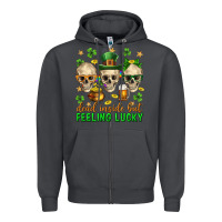 Smoke Dead inside but feeling lucky st. patricks day Zipper Hoodie - Neo Western