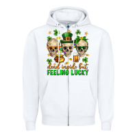 White Dead inside but feeling lucky st. patricks day Zipper Hoodie - Neo Western